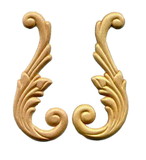 D. Lawless Hardware Birch Pair Wood Applique - Wings - Left & Right 5-1/4