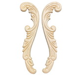 D. Lawless Hardware 250mm x 67mm Pair of Maple Wood Wing Appliques