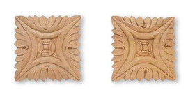 D. Lawless Hardware Pair 3-1/2" X 3-1/2" Carved Medallions