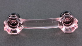 D. Lawless Hardware 3" Octagon Glass Pull Pink with Oil Rubbed Bronze