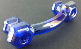 D. Lawless Hardware 3" Carnival Glass Pull Cobalt Blue