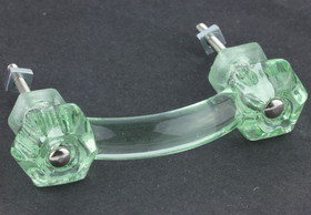 D. Lawless Hardware 3" Antique Glass Pull Coke Bottle Green