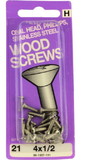 Hillman Stainless Steel Wood Screws #4 X 1/2