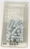 Hillman Pan Head, Square Drive Sheet Metal Screw - 8 x 3/4
