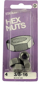 Hillman 3/8-16 Stainless Steel Hex Nuts - 4 Pack