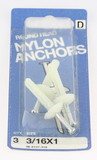 Hillman Round Head Nylon Anchors - 3/16 x 1
