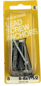 Hillman 6 - 8x1-1/2" Lead Screw Anchors with Screws