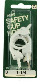 Hillman 1 1/4" White Safety Cup Hook - 3 Pack (970726)