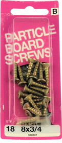 Hillman #8 x 3/4" Particle Board Screws - 18 Pack