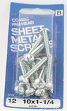 Hillman Combo, Pan Head Sheet Metal Screws - 10 x 1 1/4