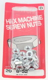 Hillman Hex Machine Screw Nuts - 8-32 - 20 Pack (06-4107-435)