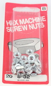 Hillman Hex Machine Screw Nuts - 8-32 - 20 Pack (06-4107-435)