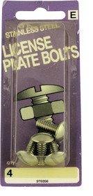 D. Lawless Hardware License Plate Bolts - Stainless Steel - 4 Pack H-970358