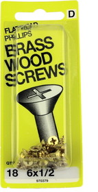 D. Lawless Hardware #6 x 1/2" Flat Head Brass Wood Screws