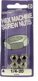 Hillman 1/4-20 Stainless Steel Hex Machine Screw Nuts - 4 Pack