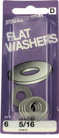 Hillman 5/16" Stainless Steel Flat Washers - 6 Pack