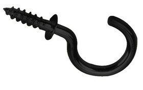 D. Lawless Hardware 1-1/2" Cup Hook w/Shoulder Flat Black (100 PER BAG)