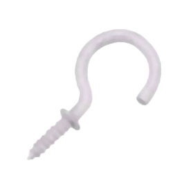D. Lawless Hardware 1-1/2" Cup Hook White Epoxy w/ Shoulder (100 PER BAG)