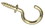 D. Lawless Hardware 1" Cup Hook w/ Shoulder Brass Plated (100 PER BAG)