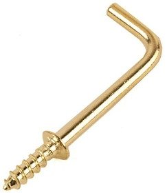 D. Lawless Hardware "L" Hook - 1-1/2" Brass Plated  (100 PER BAG) H561A-BP