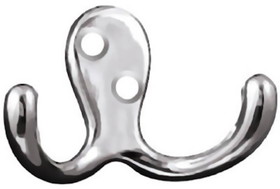 D. Lawless Hardware Polished Chrome Double Hook 2-3/4" Wide