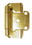 D. Lawless Hardware Pair 1/2" Overlay Hinges Bright Brass Semi-Wrap Self Closing HAM-14973