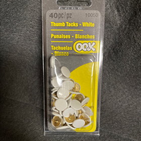 Hillman Case Lot (100) 40-pack White Thumbtacks