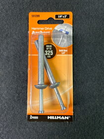 Hillman Hammer Drive Anchors 1/4" x 2" (2-Pack)