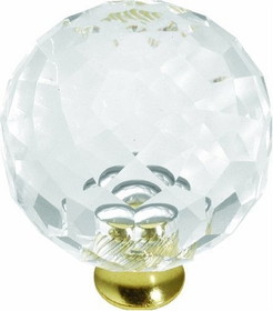 Hickory Hardware 1-3/8" Cut Acrylic Knob Clear and Brass