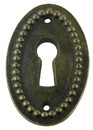 John Deere Keyhole Oval Beaded Antique Brass