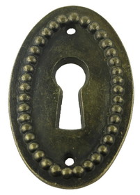 John Deere Keyhole Oval Beaded Antique Brass K11-B260