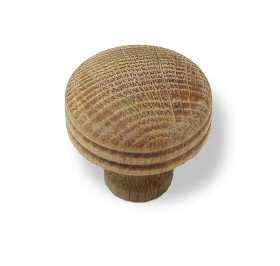 D. Lawless Hardware 1-1/4" Wood Knob with Three Turned Ribs Unfinished Oak