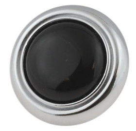 D. Lawless Hardware 1-1/4" Black Ceramic Insert Knob Chrome