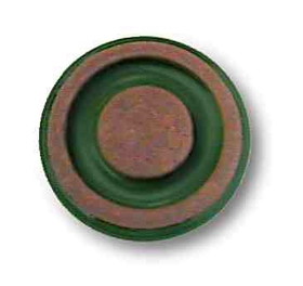 D. Lawless Hardware 1-1/4" Glazed Ceramic Knob Cyan Green & Terra Cotta