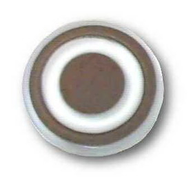 D. Lawless Hardware 1-1/4" Ceramic Knob Eggshell White and Brown Terra Cotta
