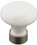 D. Lawless Hardware 1-3/8" Ceramic Knob White with Satin Nickel