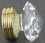 D. Lawless Hardware 1-3/8" Diamond Cut Acrylic Knob with Large Three Ring Brass Base
