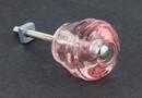 D. Lawless Hardware Glass Barrel Knob - Antique Depression Pink - 1-1/8