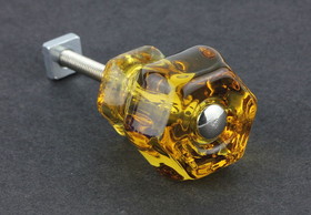 D. Lawless Hardware 1-1/4" Antique Glass Knob Honey Amber