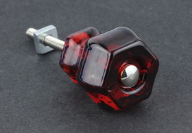 D. Lawless Hardware 1-1/4" Antique Glass Knob Ruby Red