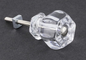 D. Lawless Hardware 1-1/4" Antique Glass Knob Clear