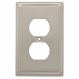 Liberty Hardware Country Fair Duplex Outlet Wall Plate - Satin Nickel (126362)