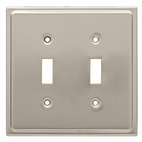 Liberty Hardware Country Fair Double Switch Plate - Satin Nickel (126365)