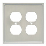 Liberty Hardware Country Fair Double Duplex Wall Plate - Satin Nickel (126478)