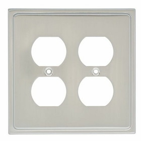 Liberty Hardware Country Fair Double Duplex Wall Plate - Satin Nickel (126478)