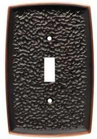 Liberty Hardware Single Switch Wall Plate - Hammered Bronze w/ Highlights  (144036)