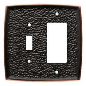 Liberty Hardware Switch-GFI Combo Wall Plate - Hammered Bronze w/ Highlights  (144037)