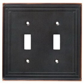 Liberty Hardware Selby Double Switch Plate - Bronze w/ Copper (144051)