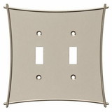 Liberty Hardware Bellaire Double Switch Plate - Vintage Nickel (144063)