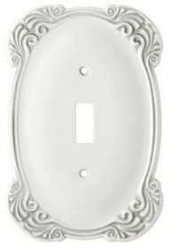 Liberty Hardware Arboresque Single Switch Wall Plate White Antique L-144398 (W12224-WTA-U)